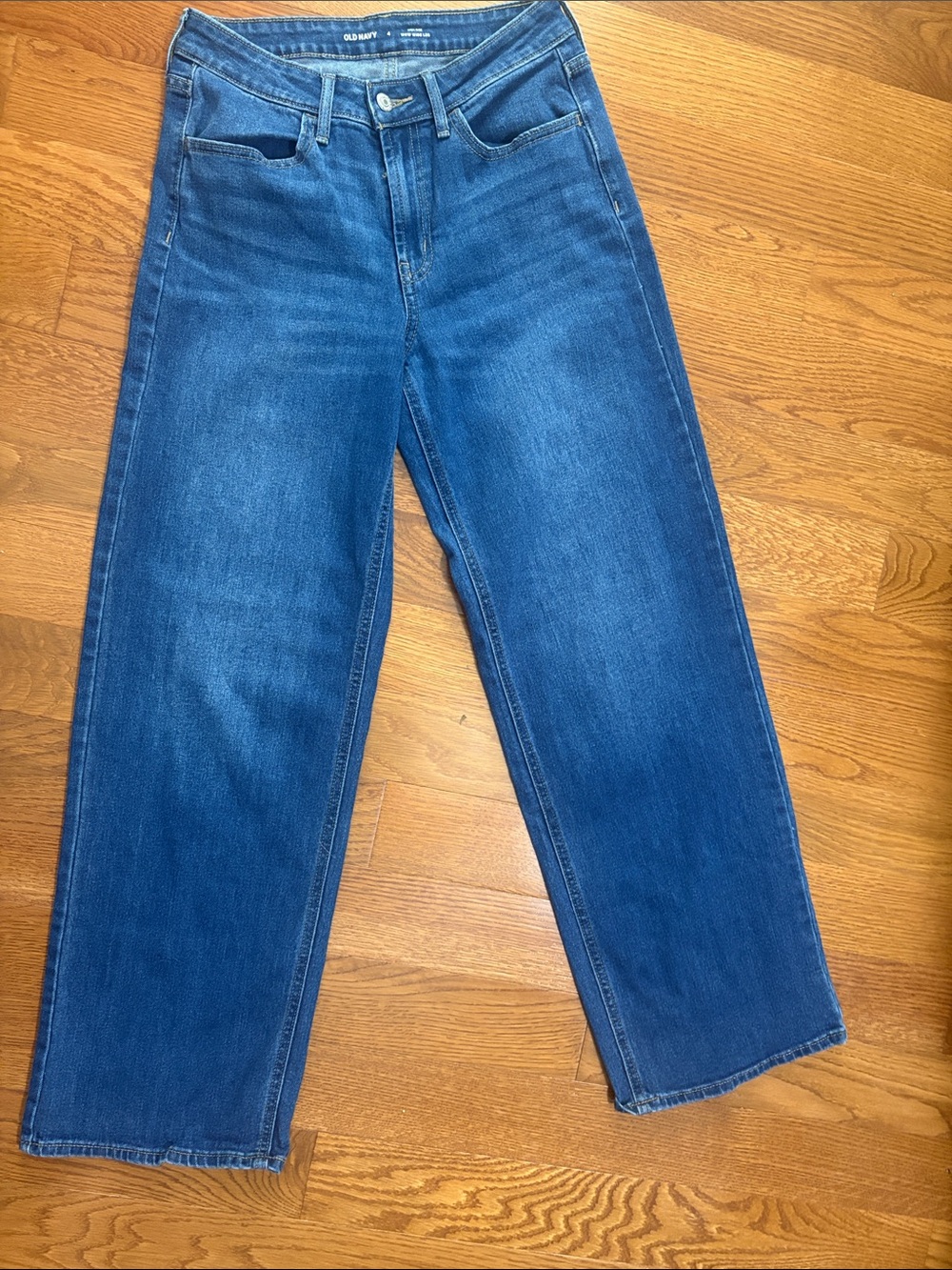 Old Navy Women’s High Rise WOW Wide Leg Jeans in Medium Blue Wash, sz 4